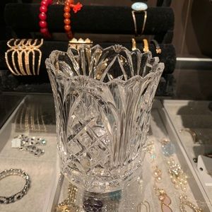 Crystal Vase/Holder Vanity Multi Use 4.5” Tall